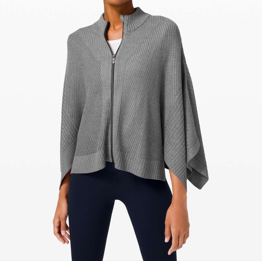 Lululemon Softer Still Cashmere Blend Heathered Asphalt Grey Wrap Size XS/S